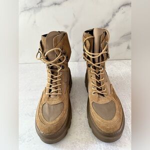Tan Lace-Up Combat Boots size 10